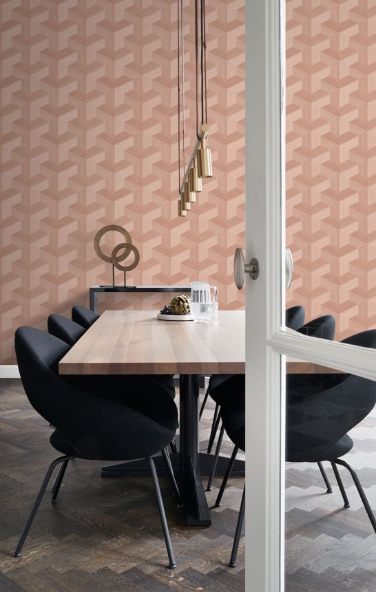 Wallpaper, pink, geometric pattern, 347950, 3D Reflections, Origin