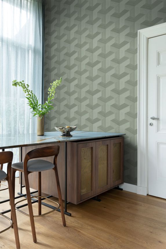 Wallpaper, green, geometric pattern, 347951, 3D Reflections, Origin