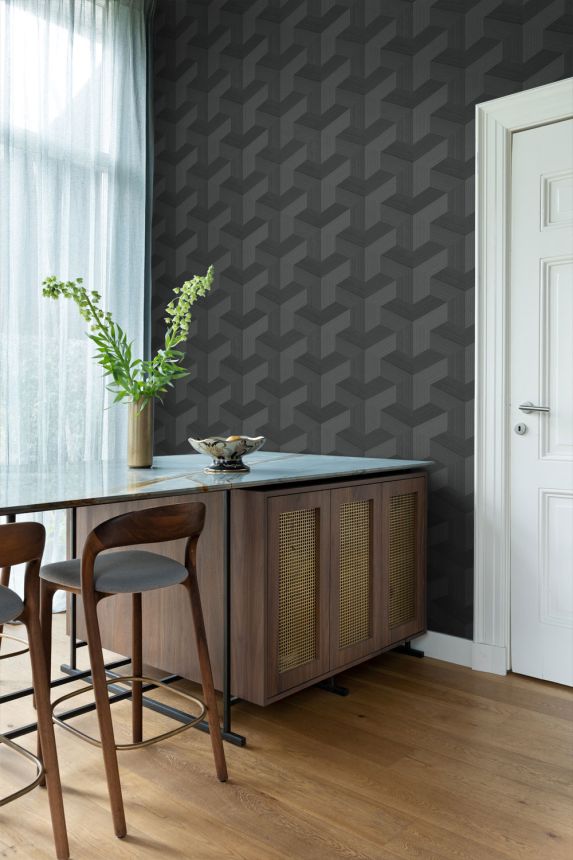 Wallpaper, black, geometric pattern, 347952, 3D Reflections, Origin