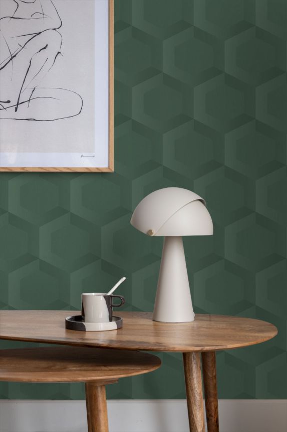 Wallpaper, green, hexagons, 348021, 3D Reflections, Origin