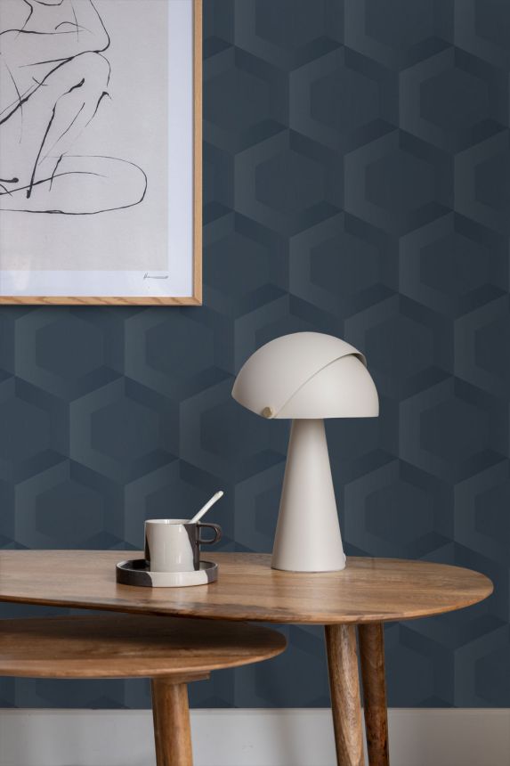 Wallpaper, blue, hexagons, 348022, 3D Reflections, Origin
