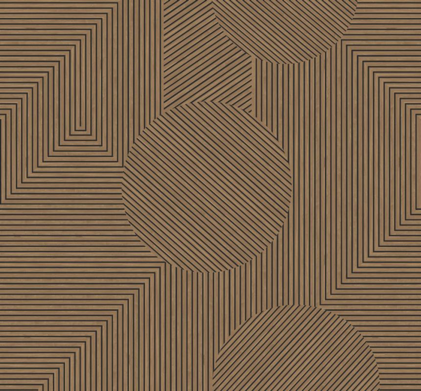 Mural wallpaper, brown, geometric pattern, 357314, 3D Reflections, Origin