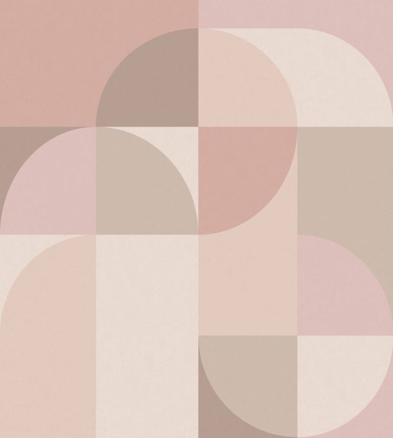Mural wallpaper, pink, beige, geometric pattern, 357321, 3D Reflections, Origin
