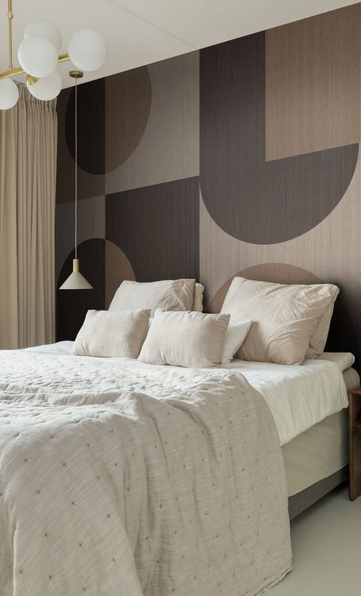 Mural wallpaper, brown, geometric pattern, 357325, 3D Reflections, Origin