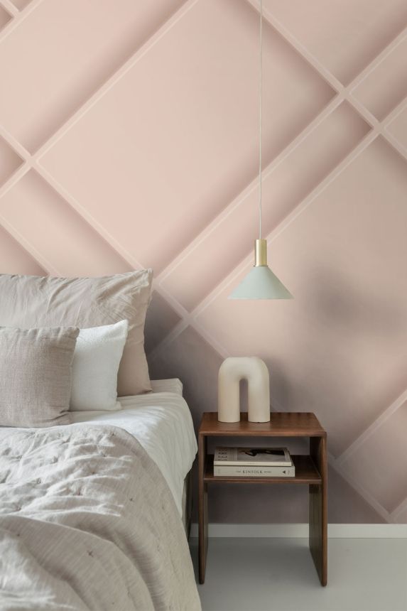Mural wallpaper, pink, panel imitation, 357335, 3D Reflections, Origin