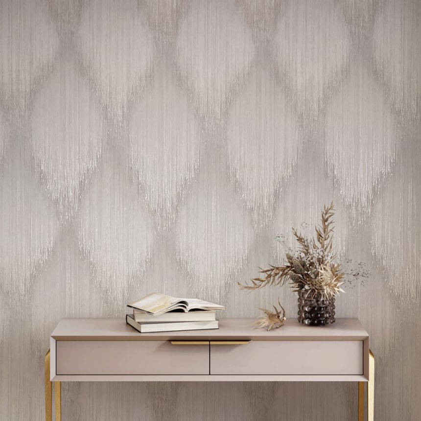 Wallpaper, Grey-Cream, Graphic Pattern, 35801, Papis Loveday Fashion Icon, Marburg