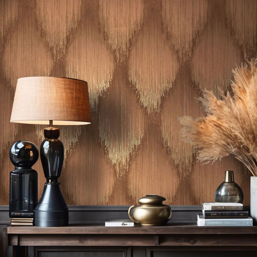 Wallpaper, Brown-Gold, Graphic Pattern, 35805, Papis Loveday Fashion Icon, Marburg