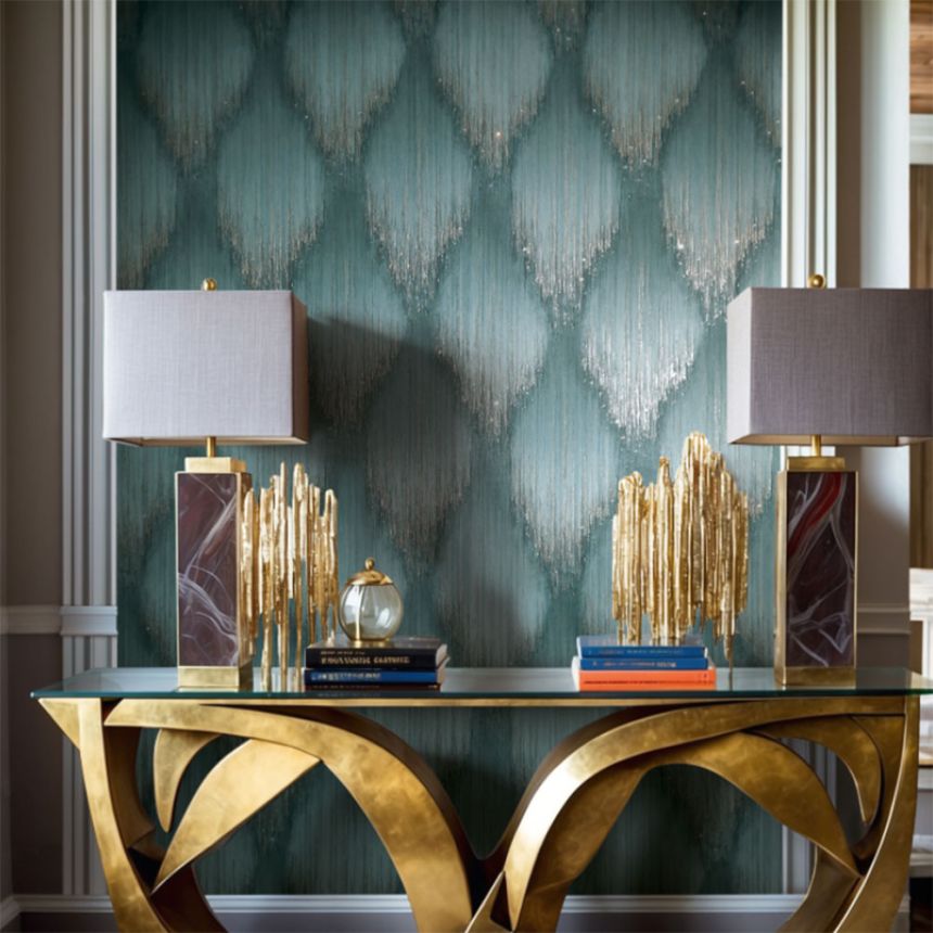 Wallpaper, Turquoise, Graphic Pattern, 35806, Papis Loveday Fashion Icon, Marburg