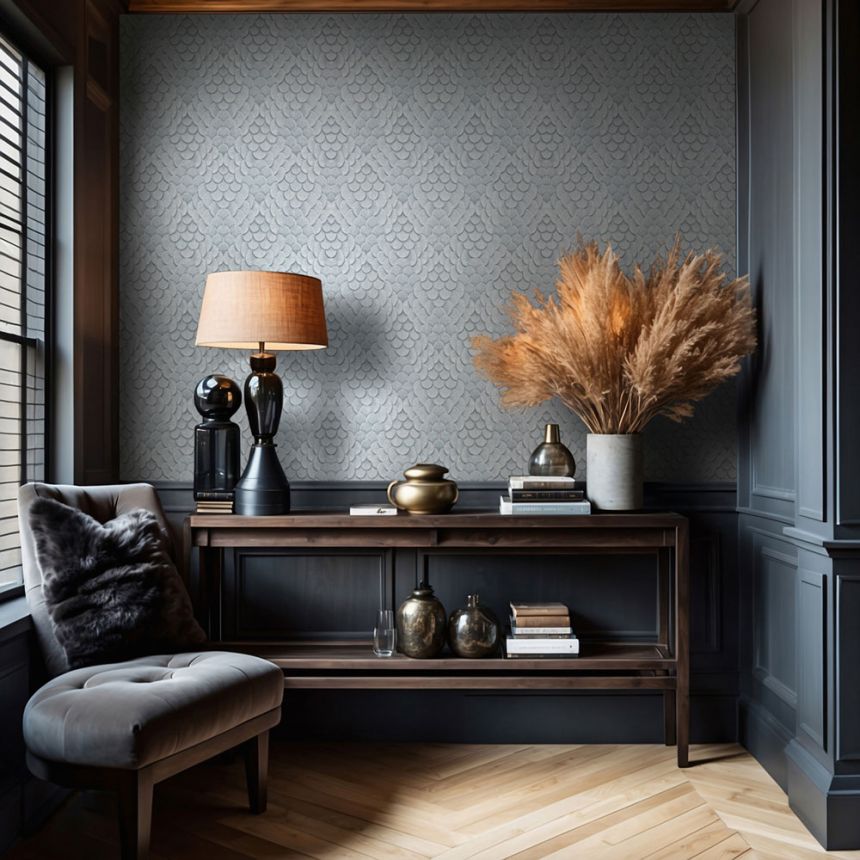 Wallpaper, Green-Grey, 3D Pattern, 35813, Papis Loveday Fashion Icon, Marburg