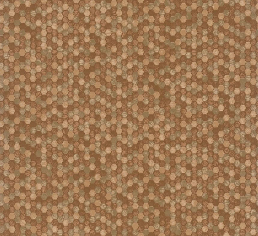 Wallpaper, Gold-Copper, Hexagons, 35818, Papis Loveday Fashion Icon, Marburg