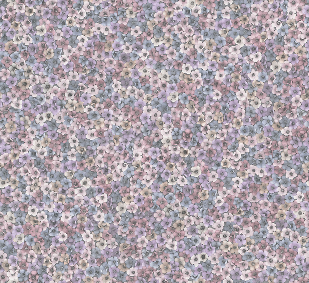 Wallpaper, Blue-Purple-Pink, Flowers, 35844, Papis Loveday Fashion Icon, Marburg