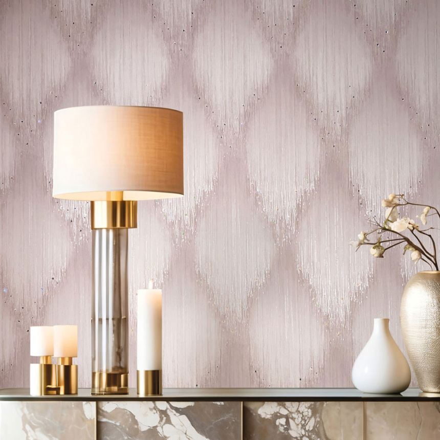 Wallpaper, Pink, Graphic Pattern with Crystals, 35890, Papis Loveday Fashion Icon, Marburg
