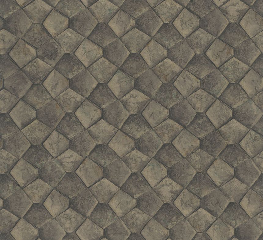 Geometric Wallpaper, Black-Gold, 34909, Eclectic, Marburg