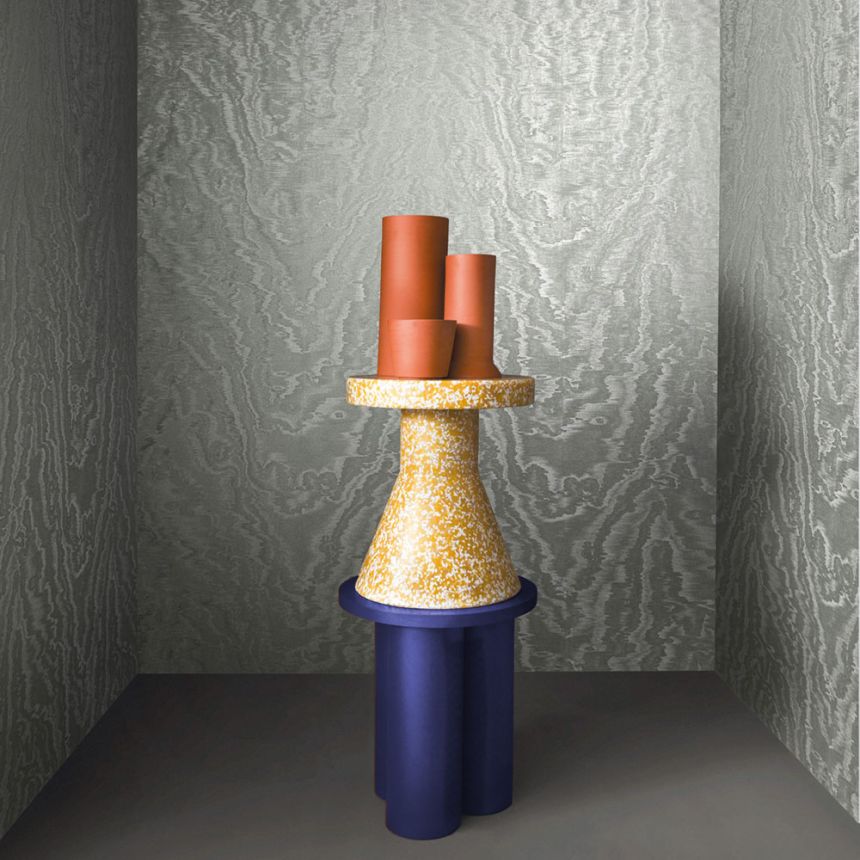 Wallpaper, Grey-Silver, Fabric Effect, 34923, Eclectic, Marburg