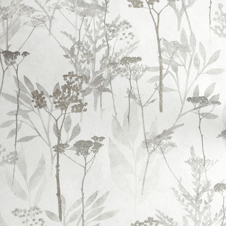 Wallpaper, white-grey, grasses, leaves, 125059, Vavex 2027