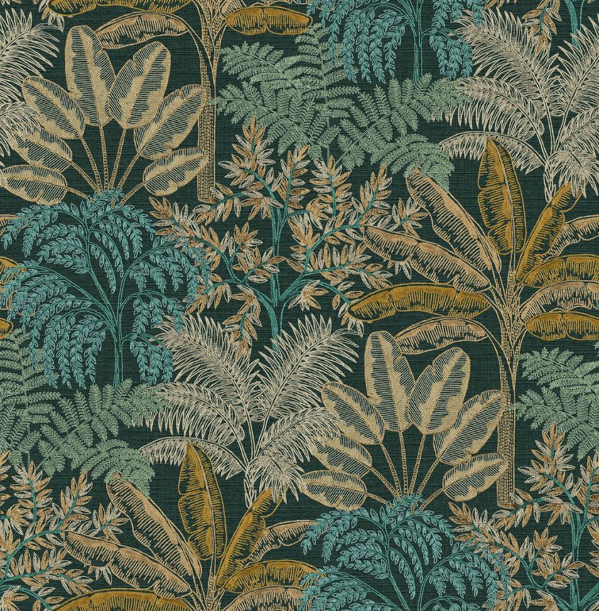 Wallpaper, black, leaves, 127622, Vavex 2027