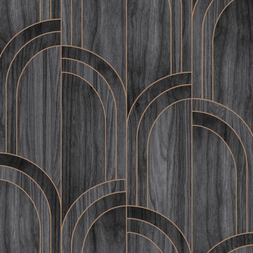 Wallpaper, grey-black, wood, 121153, Vavex 2027
