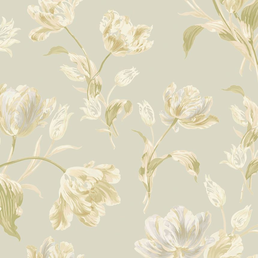 Wallpaper, grey, flowers, 122769, Laura Ashley Signature
