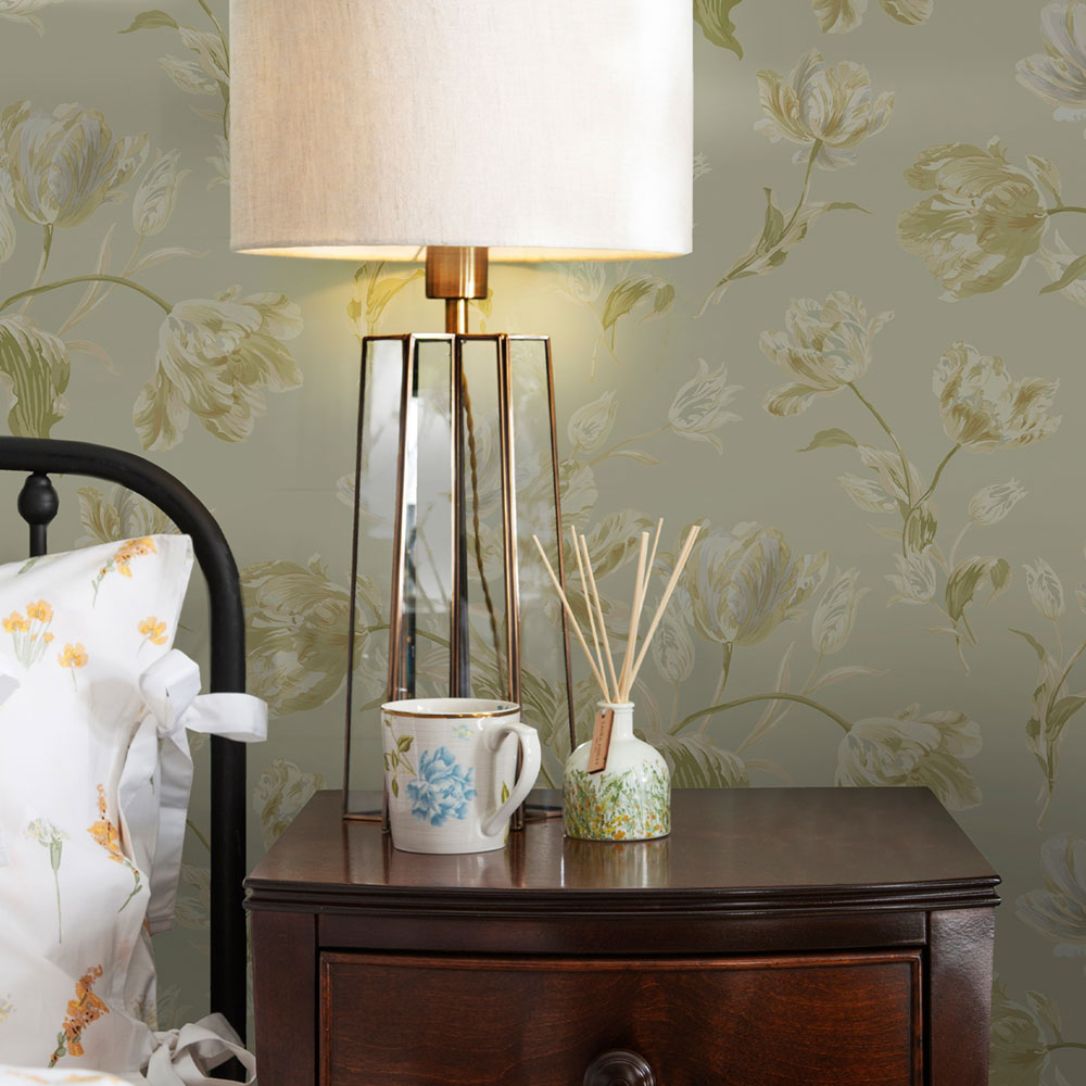 Wallpaper, grey, flowers, 122769, Laura Ashley Signature