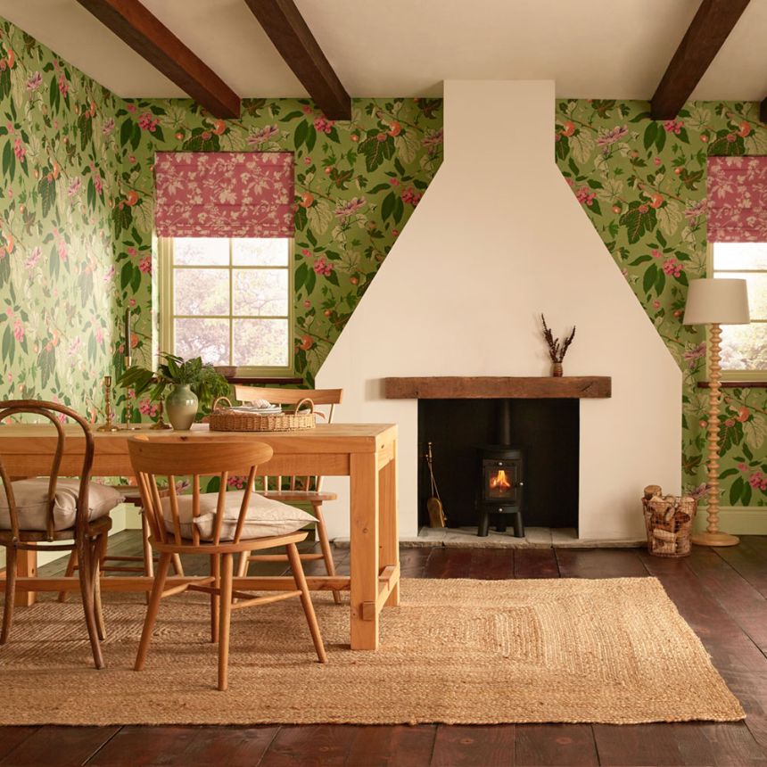 Wallpaper, green, leaves, fruits, 130281, Concerto, Graham Brown Premium