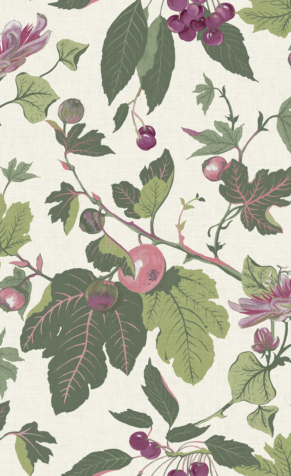 Wallpaper, beige, leaves, fruits, 130282, Concerto, Graham Brown Premium