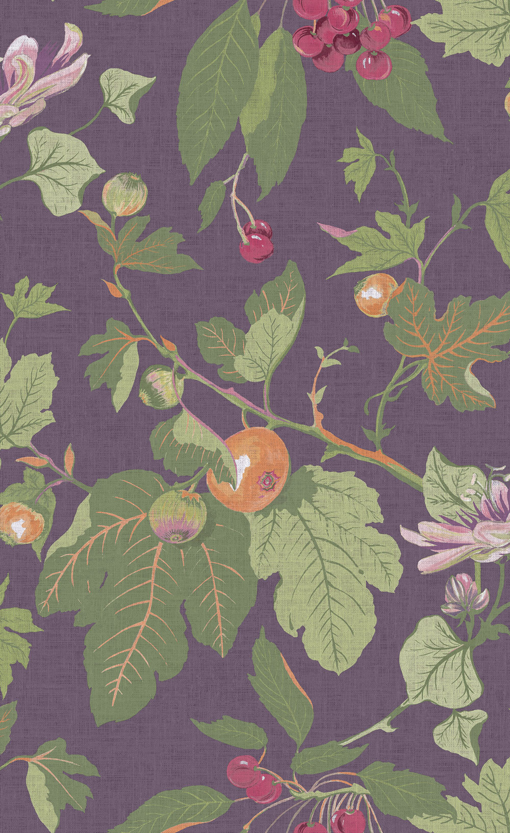 Wallpaper, purple, leaves, fruits, 130283, Concerto, Graham Brown Premium