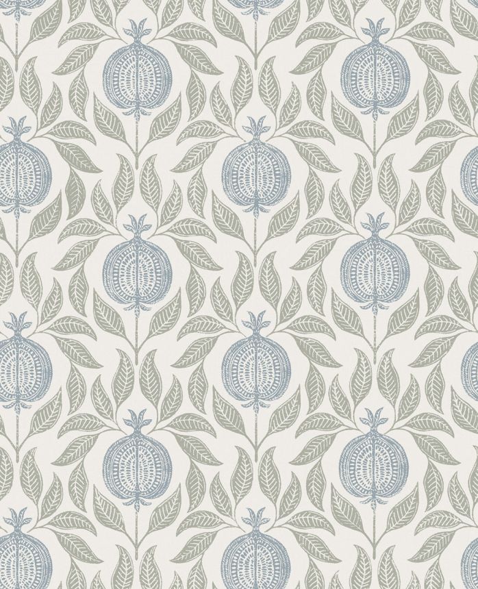 Wallpaper, green-blue, leaves, pomegranates, 130289, Concerto, Graham Brown Premium