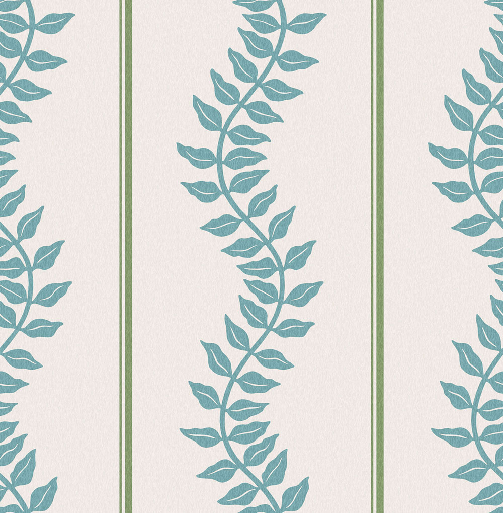 Wallpaper, green-blue, stripes, leaves, 130290, Concerto, Graham Brown Premium