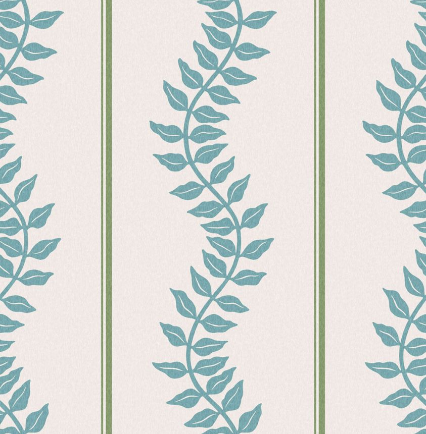 Wallpaper, green-blue, stripes, leaves, 130290, Concerto, Graham Brown Premium