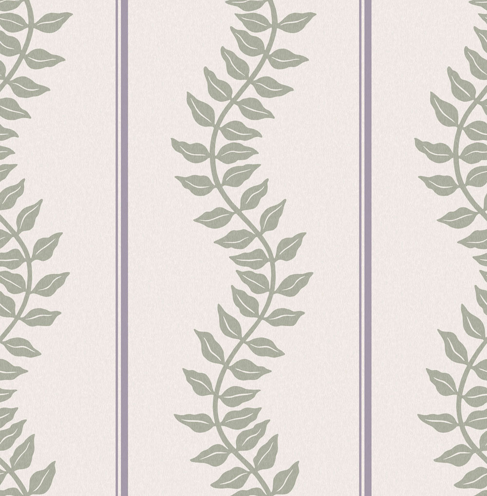 Wallpaper, purple-green, stripes, leaves, 130293, Concerto, Graham Brown Premium
