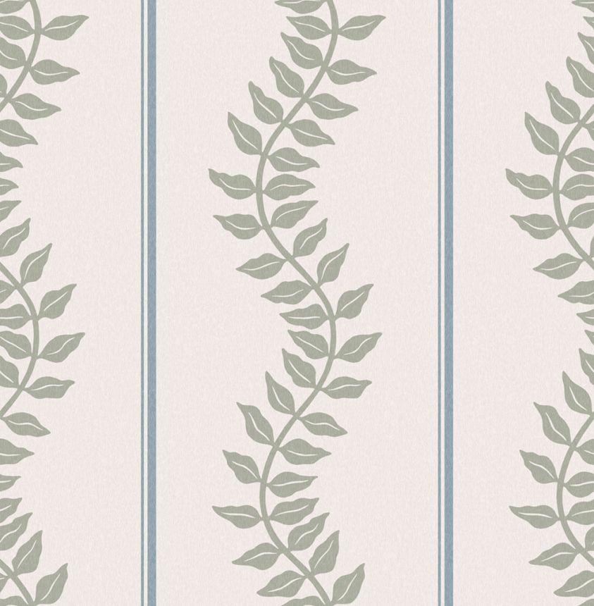 Wallpaper, blue-green, stripes, leaves, 130294, Concerto, Graham Brown Premium