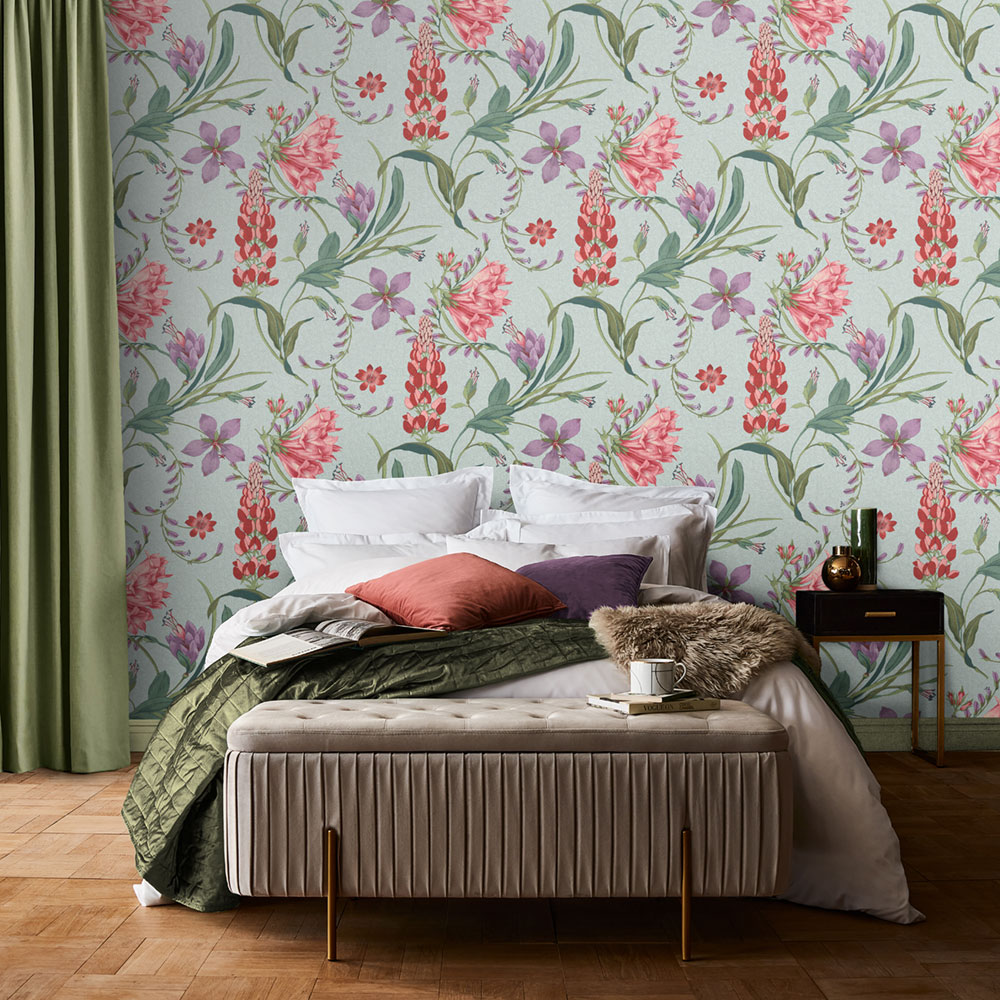 Wallpaper, turquoise, flowers, 131672, Concerto, Graham Brown Premium