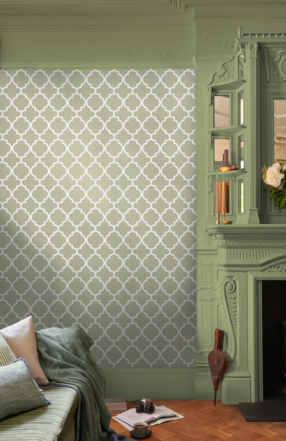Wallpaper, green, trellis, grid, 130299, Concerto, Graham Brown Premium