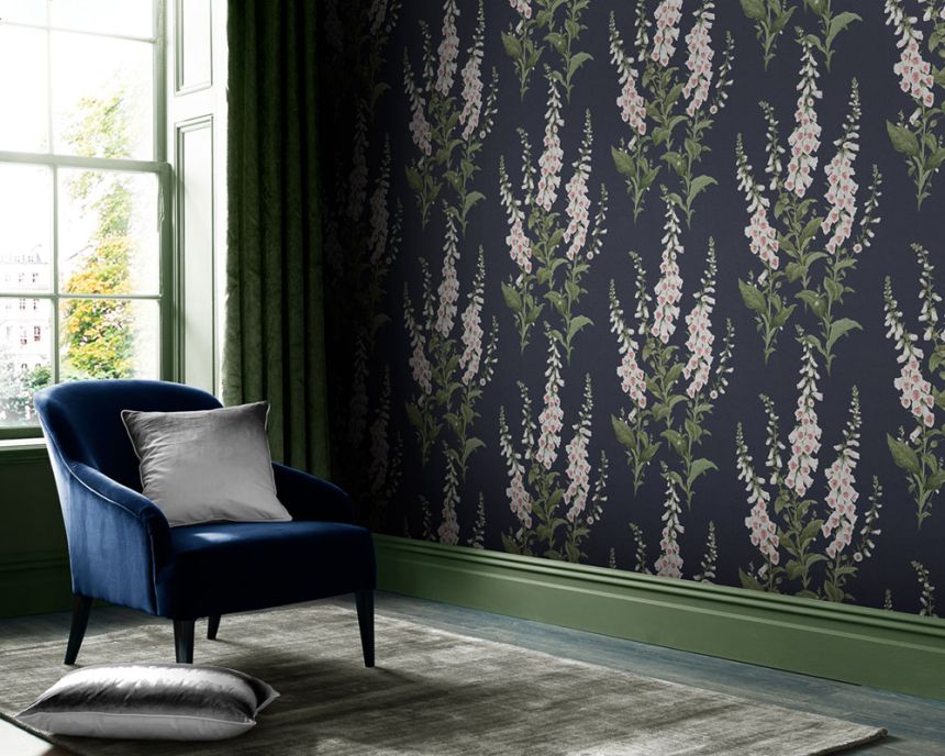Wallpaper, blue, flowers, 130308, Concerto, Graham Brown Premium