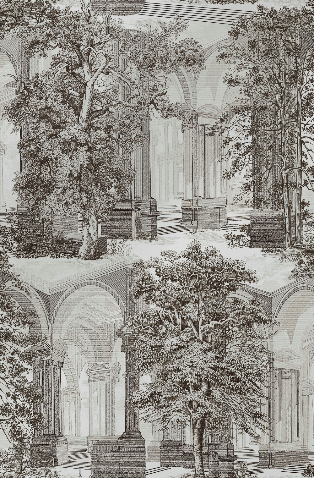 Wallpaper, grey-beige, trees, colonnade, 129091, Arboretum, Graham Brown Premium