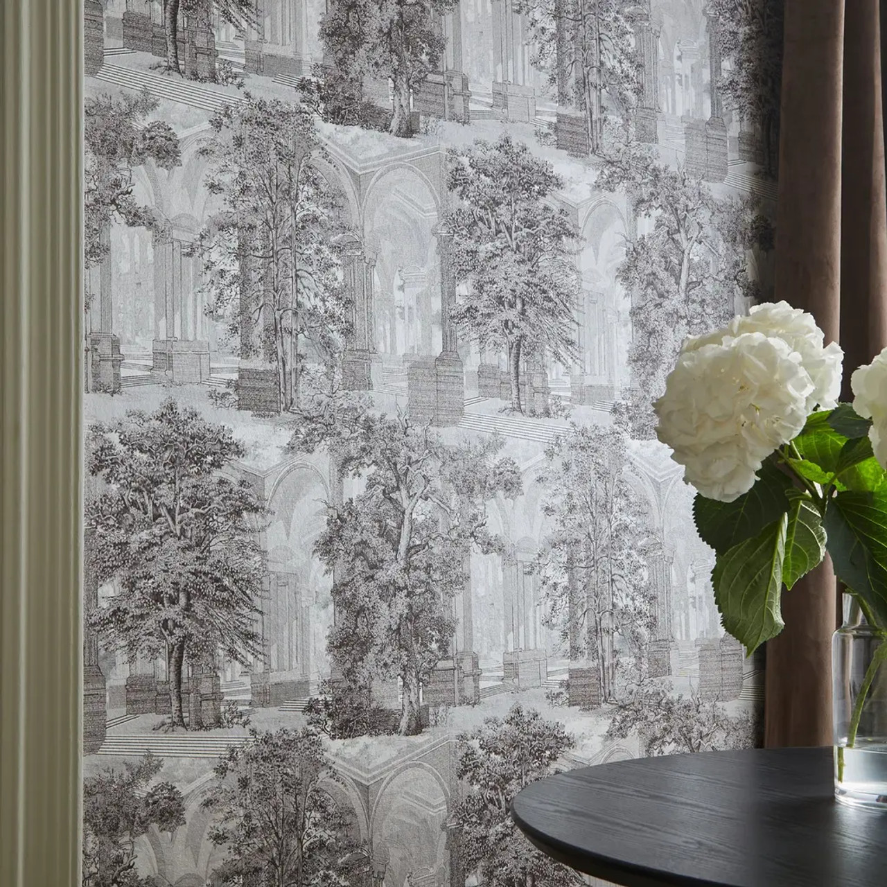 Wallpaper, grey-beige, trees, colonnade, 129091, Arboretum, Graham Brown Premium