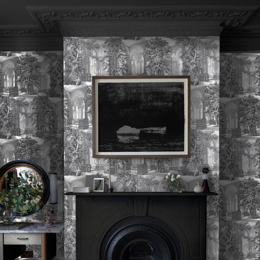 Wallpaper, grey-black, trees, colonnade, 129092, Arboretum, Graham Brown Premium