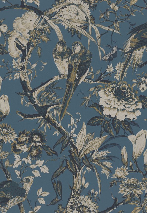 Wallpaper, blue, birds, flowers, branches, 127911, Arboretum, Graham Brown Premium