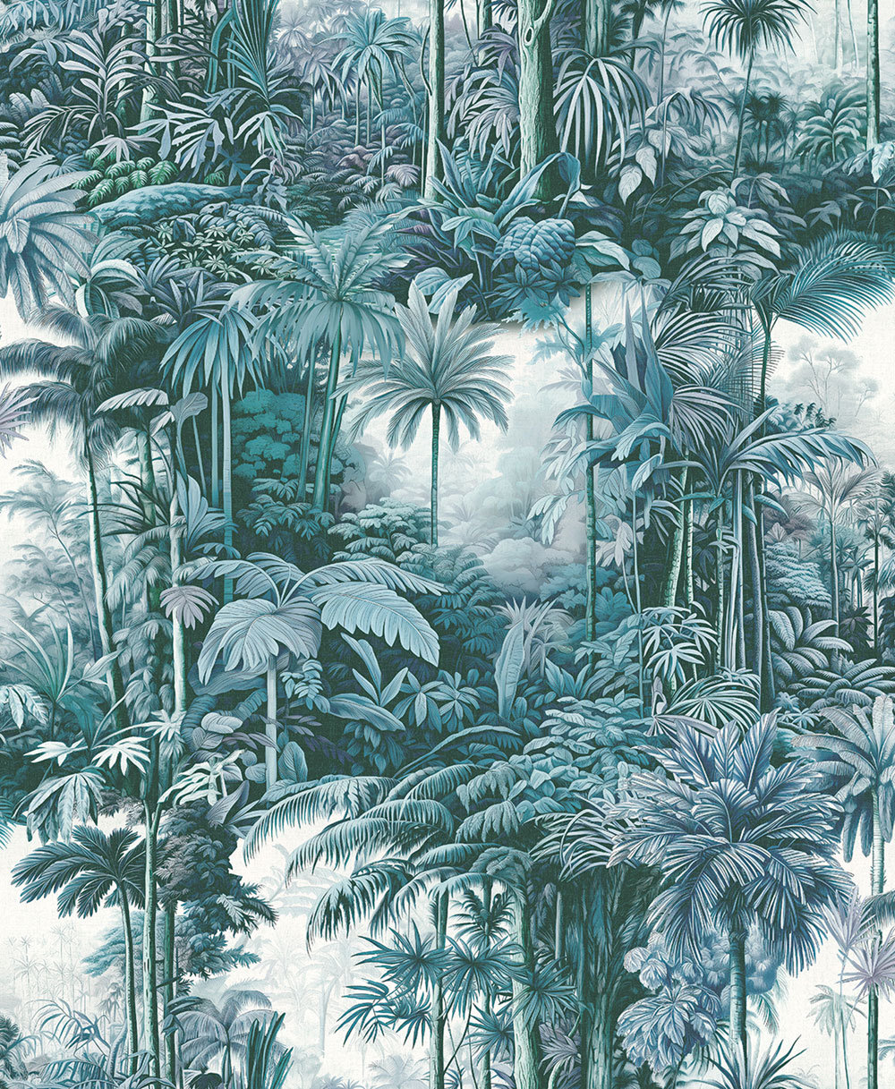 Wallpaper, blue, palms, jungle, 127915, Arboretum, Graham Brown Premium