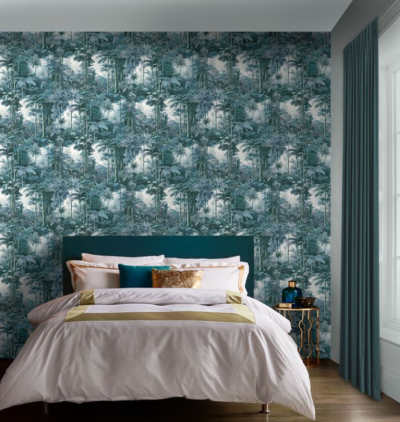 Wallpaper, blue, palms, jungle, 127915, Arboretum, Graham Brown Premium