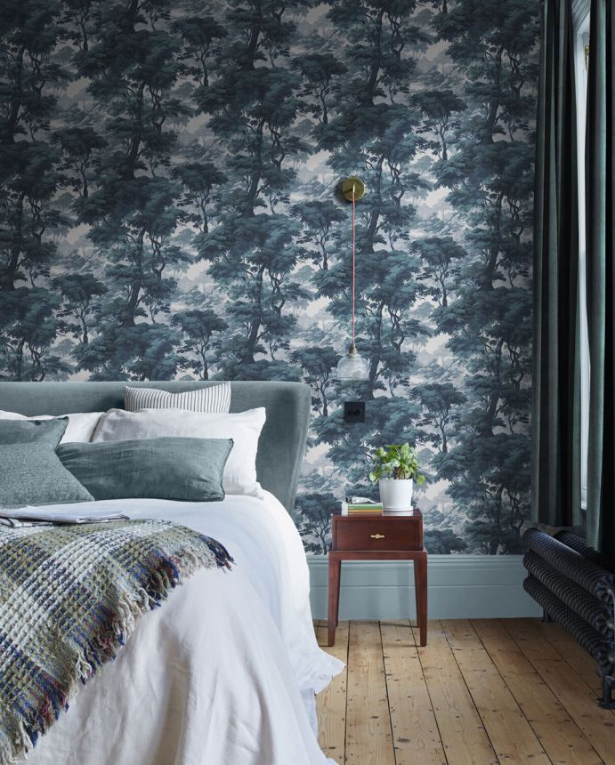 Wallpaper, blue-green, forest, trees, 127935, Arboretum, Graham Brown Premium