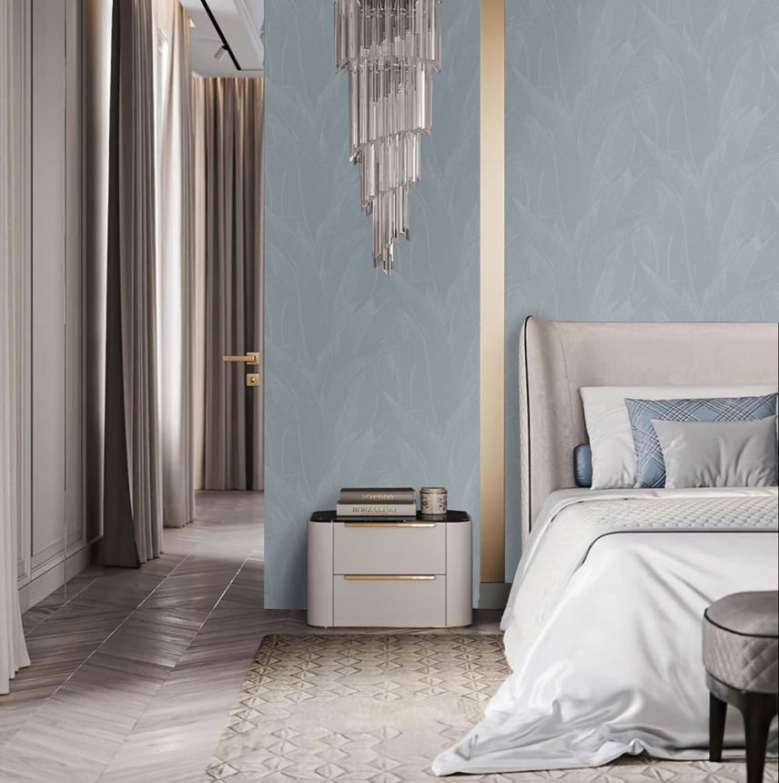 Luxury Wallpaper, Grey-Silver, Leaves, Z16710, Murella 100, Zambaiti Parati