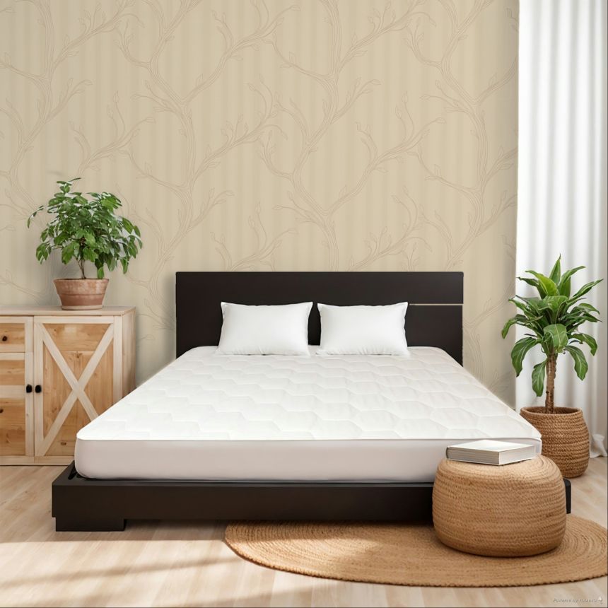 Luxury Wallpaper, Beige, Leafy Branches, Z16716, Murella 100, Zambaiti Parati