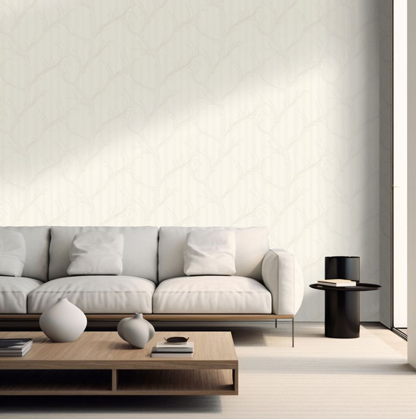 Luxury Wallpaper, Cream, Leafy Branches, Z16717, Murella 100, Zambaiti Parati