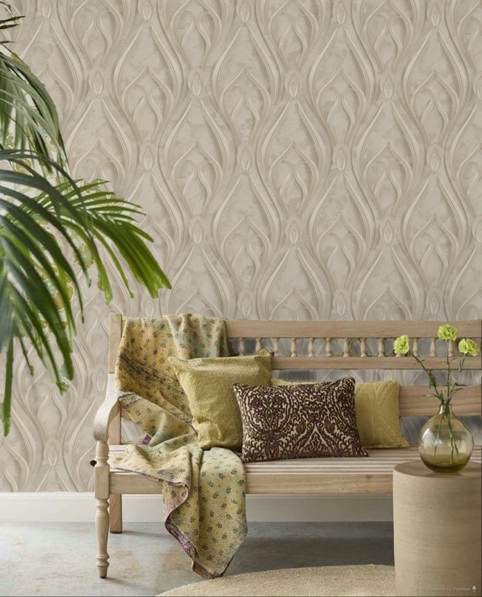 Luxury Wallpaper, Grey-Beige, Ornaments, Z16732, Murella 100, Zambaiti Parati