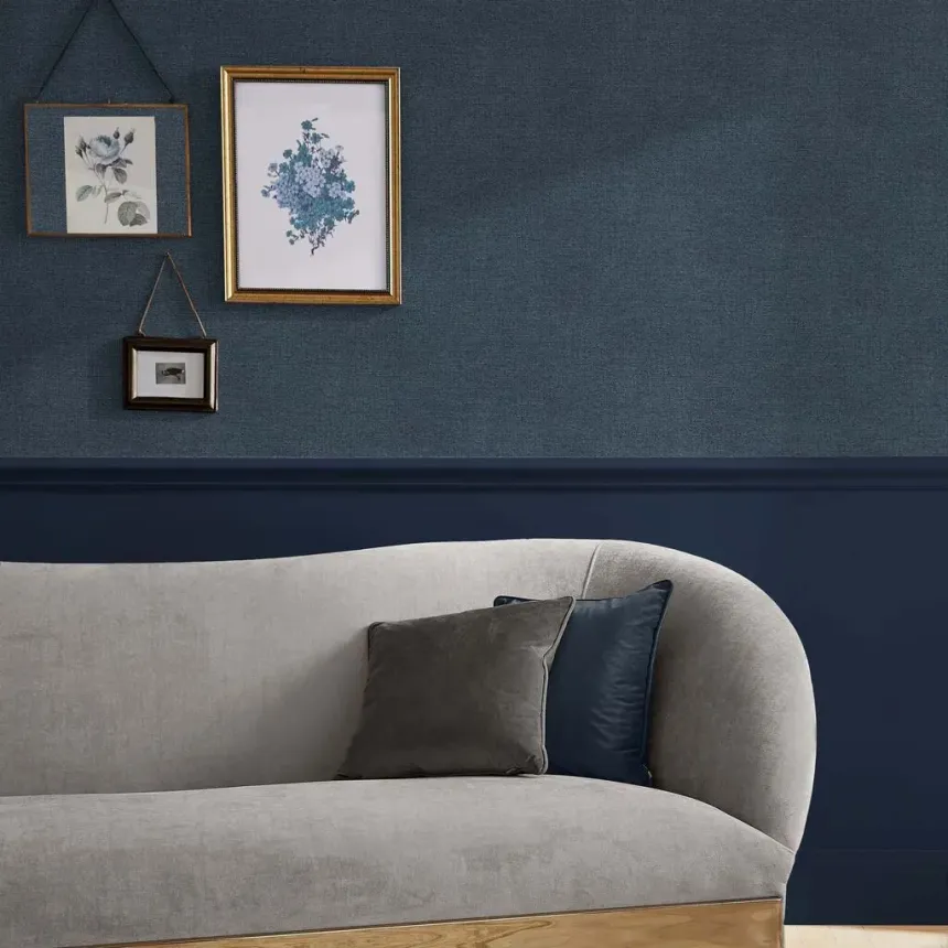 Wallpaper, blue, fabric effect, 118033, Arboretum, Graham Brown Premium