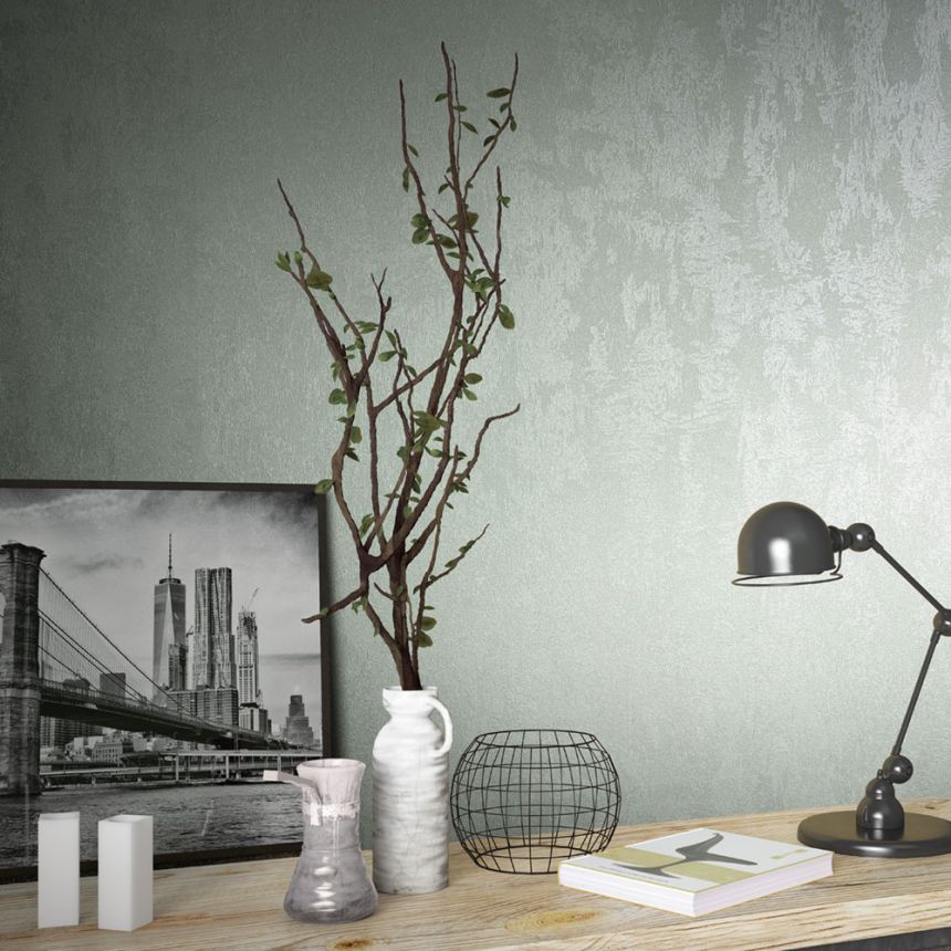 Wallpaper, turquoise, stucco plaster, 34273, City Glow, City Romance, Marburg