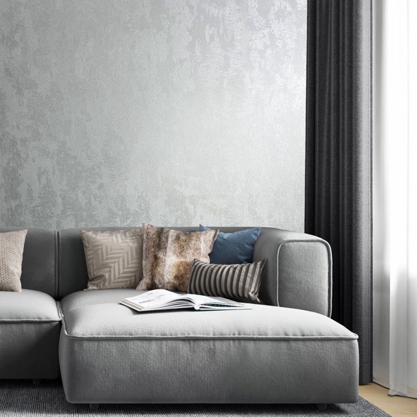 Wallpaper, grey-silver, stucco plaster, 34275, City Glow, City Romance, Marburg