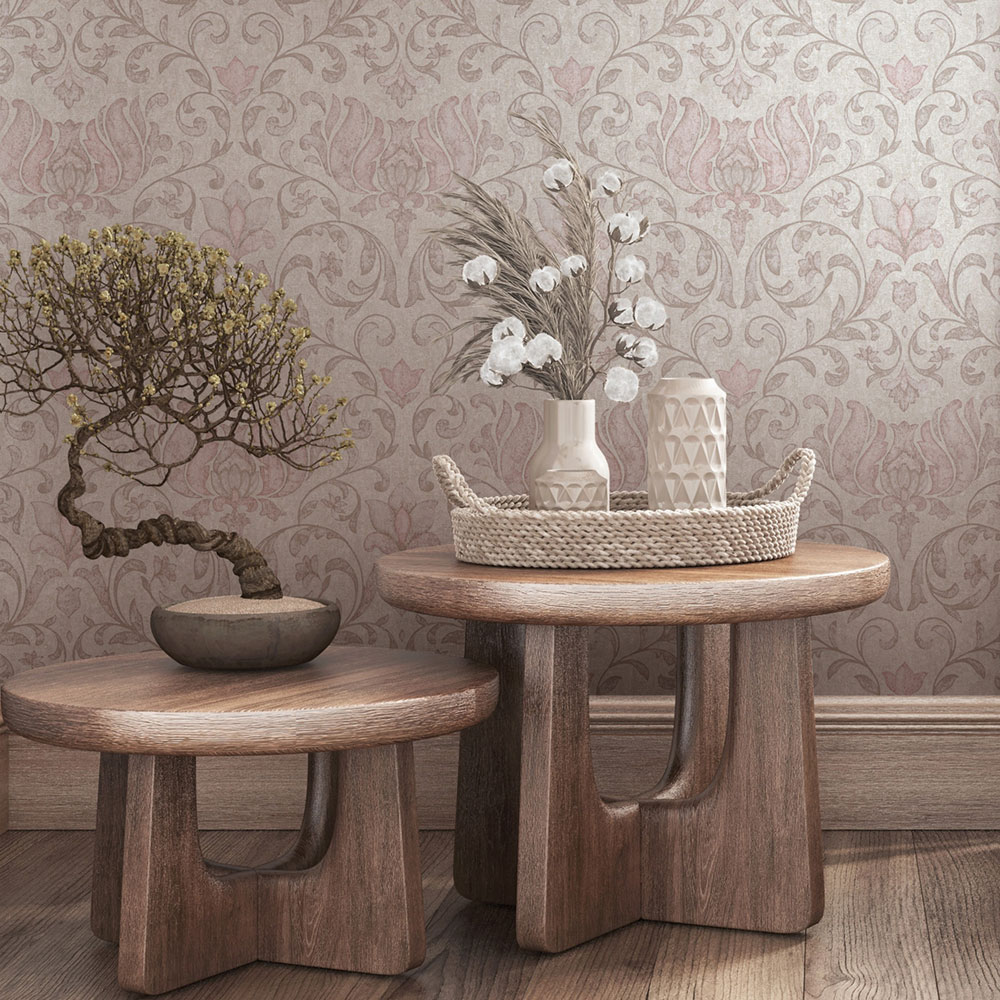 Wallpaper, grey-beige, pink, ornaments, 35149, City Romance, Marburg