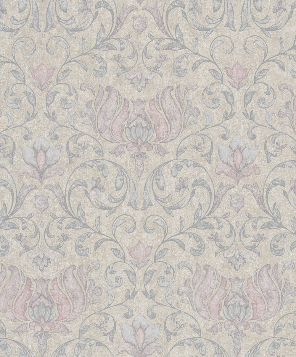 Wallpaper, brown, grey, pink, ornaments, 35152, City Romance, Marburg